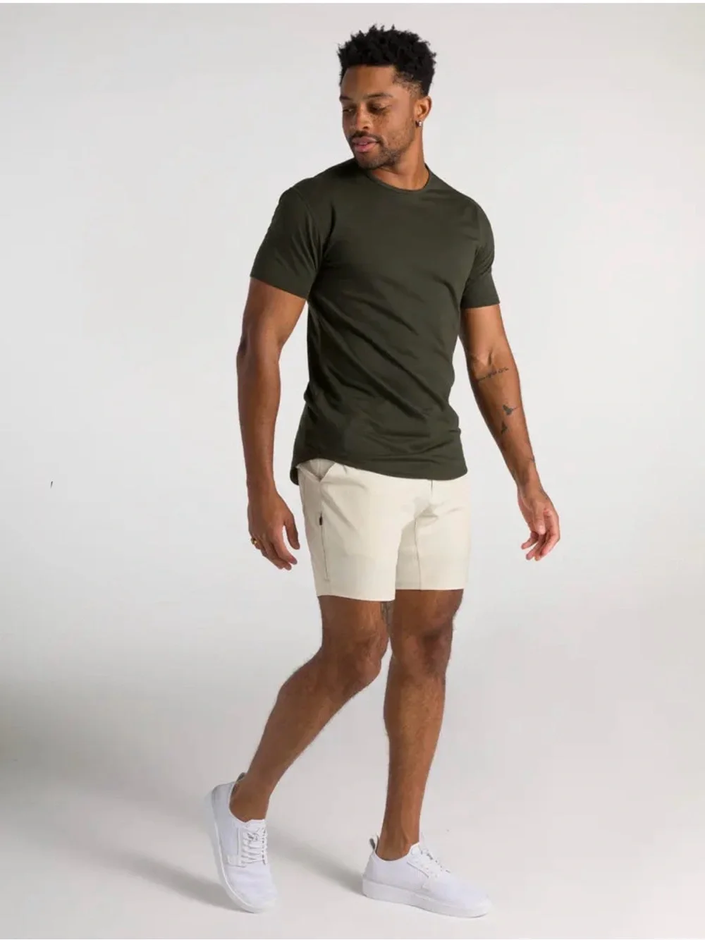 BYLT Premium Basics Kinetic Khaki Tan Short Performance Golf Minimalist S